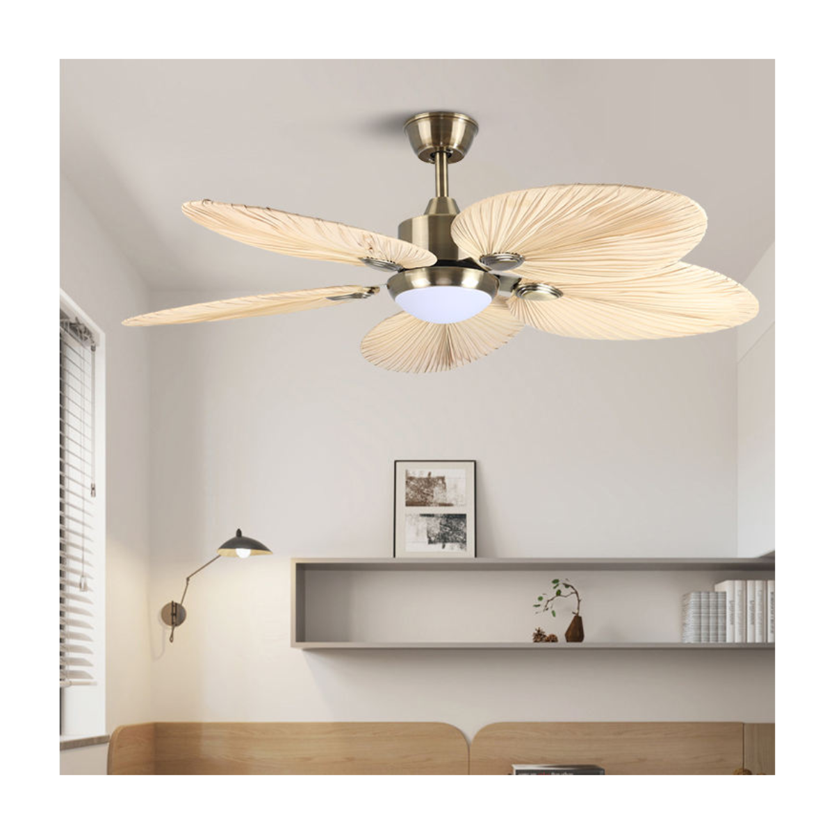 Palm Leaf Rattan Fan
